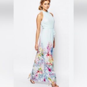 Ted Baker Hanging Gardens Floral Halter Maxi Dress Size 0